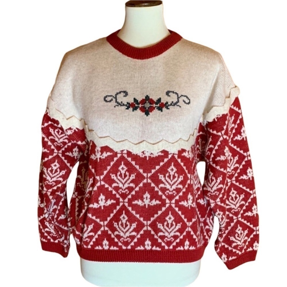 Vintage Esprit Sport Nordic wool blend sweater Size Medium